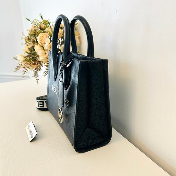 Michael Kors Purse Mirella Small Shopper Crossbody Bag Black Leather - Picture 3 of 10